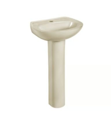 LAVATORIO EM LOUÇA COM COLUNA BEGE