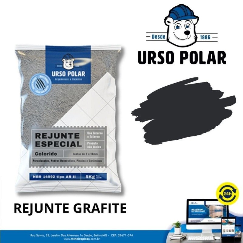 REJUNTE FLEXIVEL GRAFITE 1KG - URSO POLAR