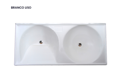 TANQUE MARMORE SINTÉTICO BRANCO LISO 140X64 - FIBRART