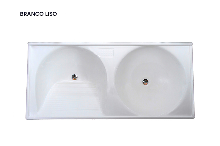 TANQUE MARMORE SINTÉTICO BRANCO LISO 140X64 - FIBRART