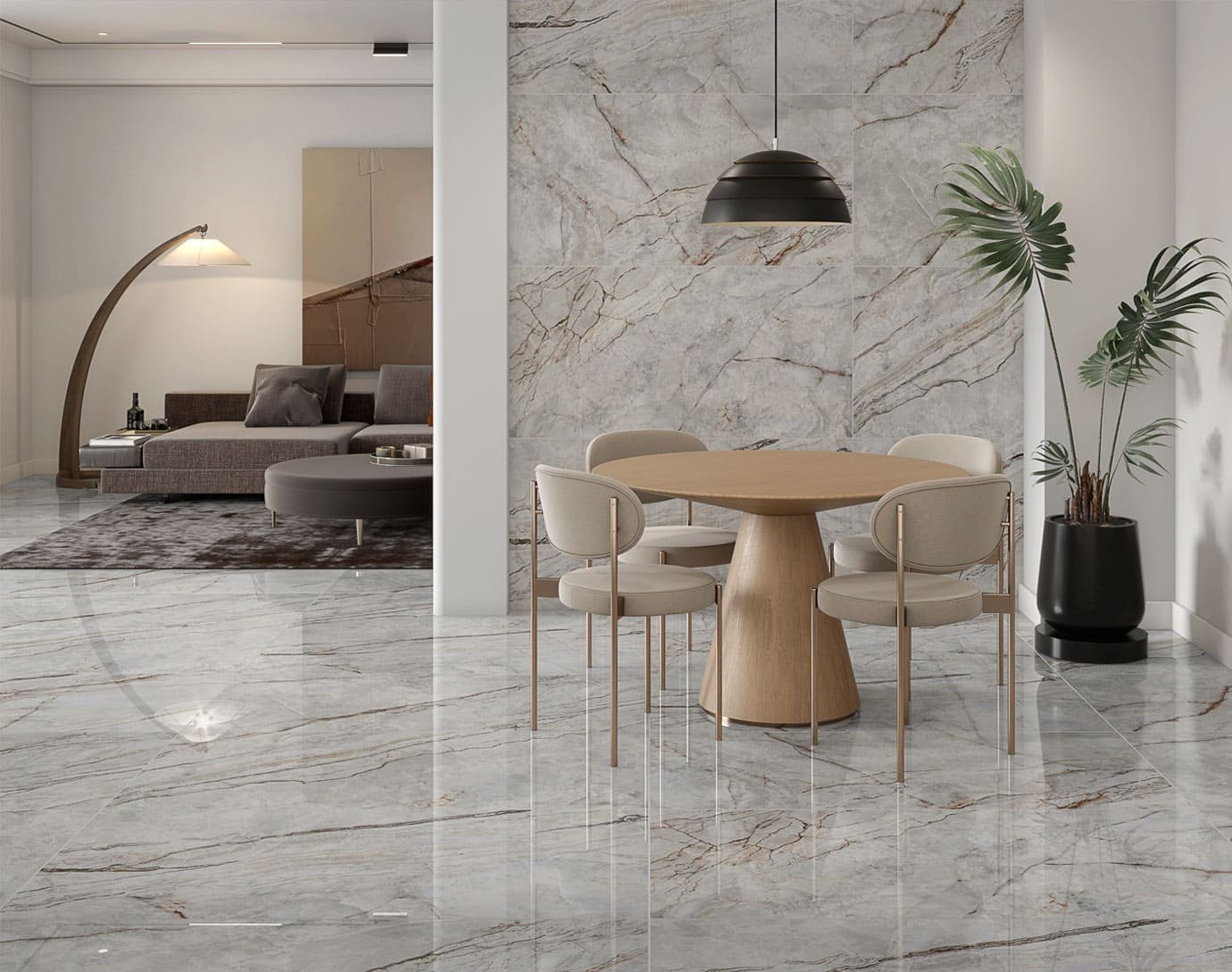 PISO SEMIGRES POLIDO 60X120 GRAN SANTORINI CERAMICA FORMIGRES - CX 2,16 M² - Imagem 2