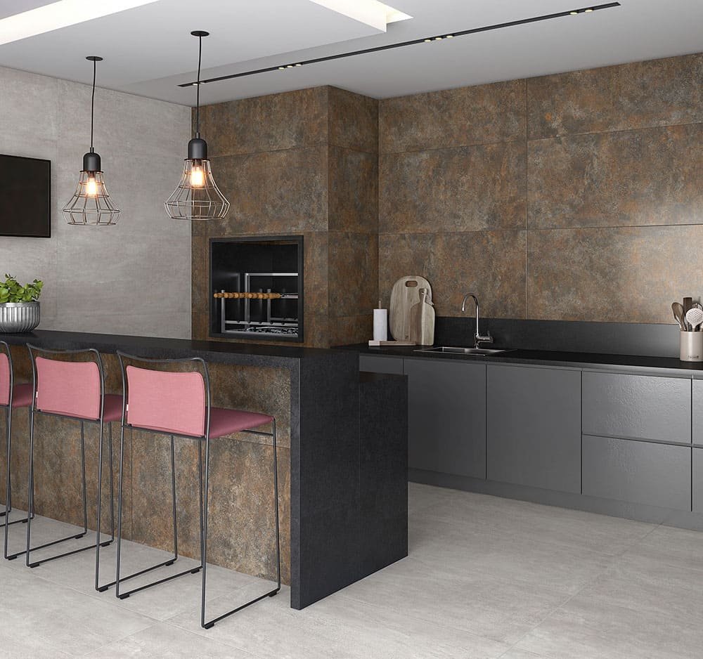 PISO SEMIGRES MATE 60X120 GRAN CORTEN RUST CERAMICA FORMIGRES - CX 2,16 M² - Imagem 2