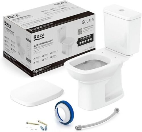 KIT VASO SANITARIO COM CAIXA ACOPLADA SQUARE ROCA BRANCO