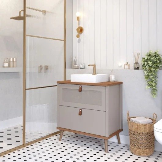 KIT ARMÁRIO C/ ESPELHEIRA VENETO MGM MOVIES - CONJUNTO ARMARIO + ESPELHEIRA + PIA