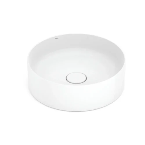 CUBA DE APOIO REDONDA SEM MESA TERRA T2 BRANCO ROCA 39X39 CM