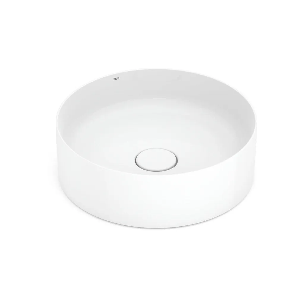 CUBA DE APOIO REDONDA SEM MESA TERRA T2 BRANCO ROCA 39X39 CM