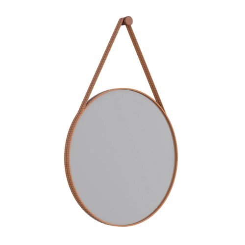 ESPELHO COM ALÇA EM COURO ORION MARROM 60CM - COZIMAX