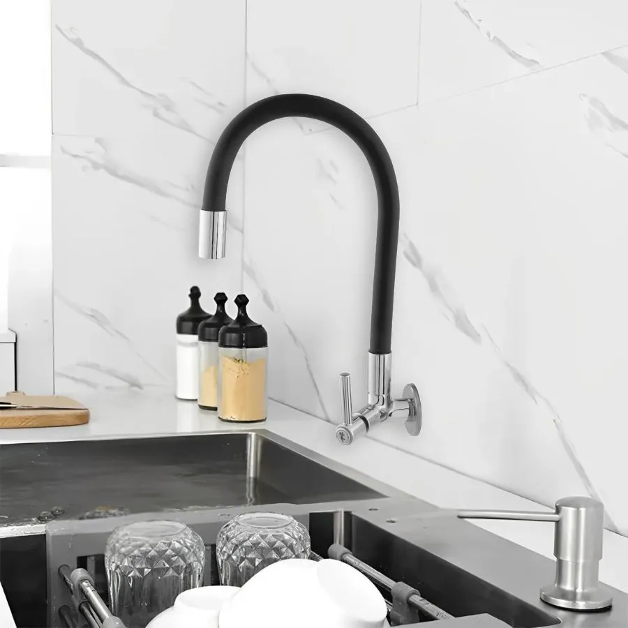 TORNEIRA PAREDE PRETO COD 1258 - METAIS LEÃO - Imagem 2