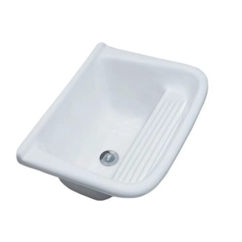 TANQUE MÁRMORE SINTÉTICO BRANCO 50X40 - DECORALITA