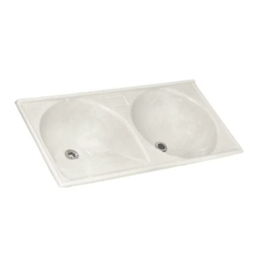 TANQUE BRANCO MARMOFIBRA DUPLO 112X53 - DECORALITA