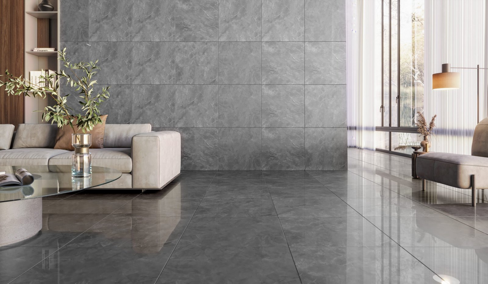 PORCELANATO ZEUS GRIS POLIDO 75X75 - DORA CX 1,69M² - Imagem 2